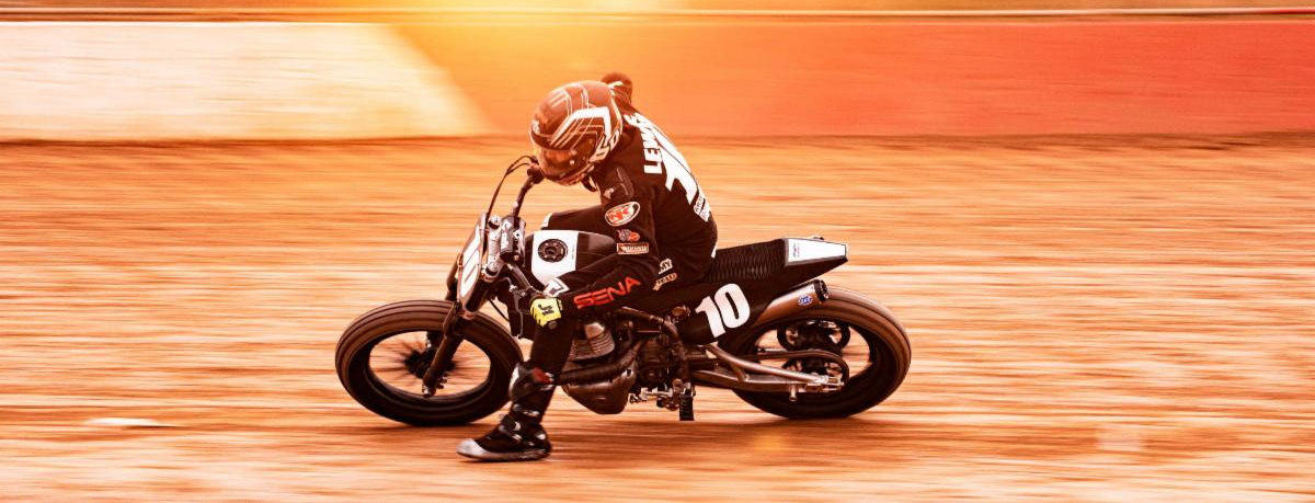 Johnny Lewis (10) on his Royal Enfield at the Williams Grove Half-Mile. Photo courtesy Royal Enfield.