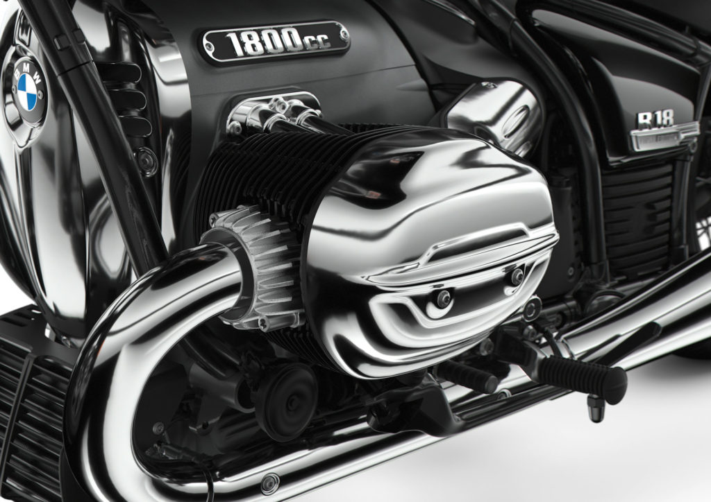 The 1802cc boxer twin generates 91 horsepower and 116 pounds-feet of torque, and pumps it all through a six-speed transmission and an exposed drive shaft. Photo courtesy BMW Motorrad.