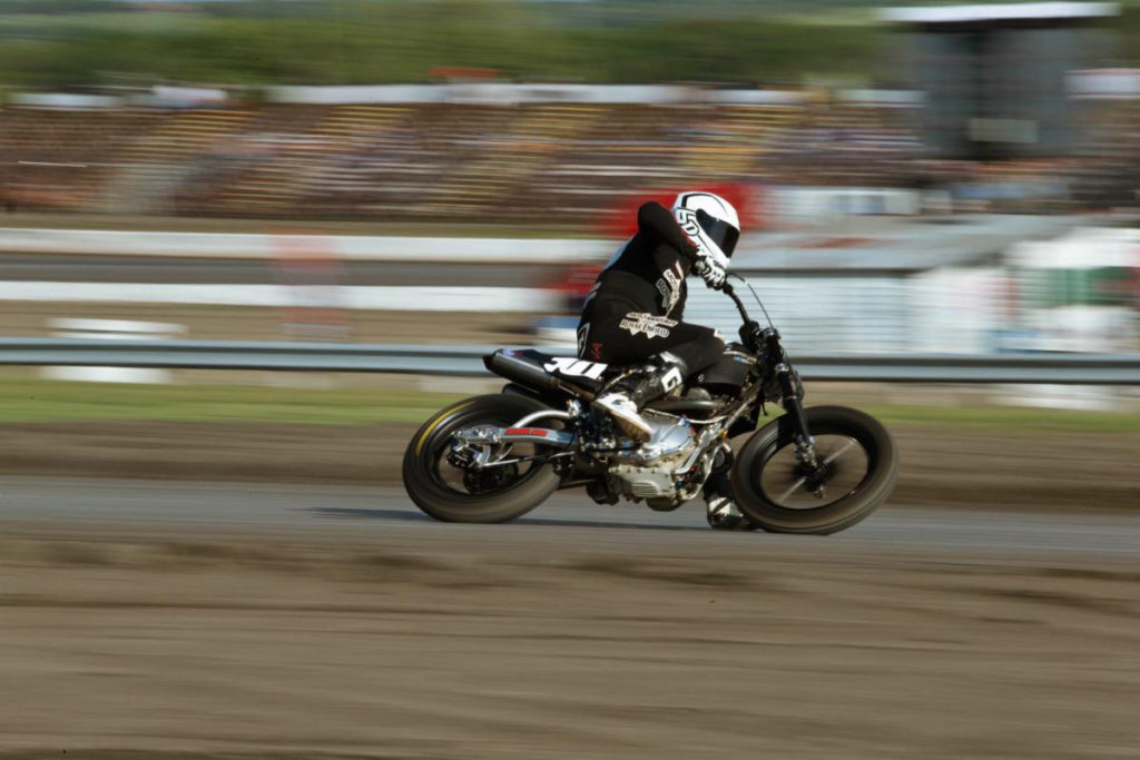 Johnny Lewis (10) at the Dallas Half-Mile I. Photo courtesy Royal Enfield.