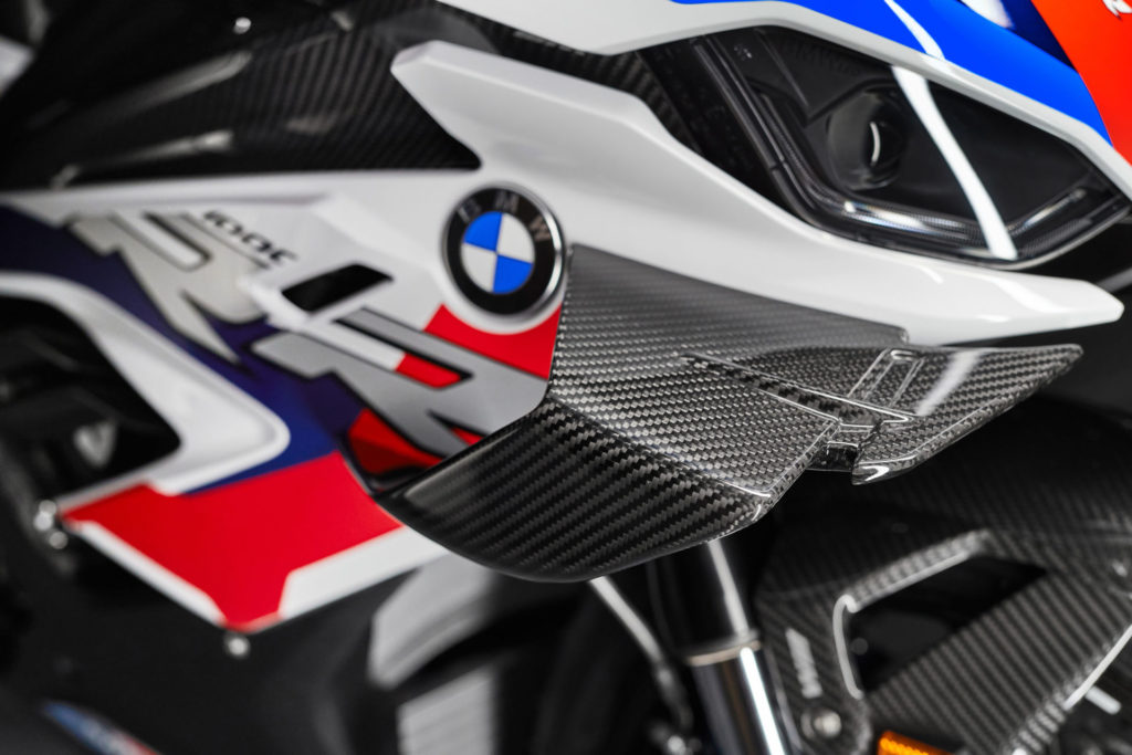 The M 1000 RR comes with aerodynamic winglets. Photo courtesy BMW Motorrad.