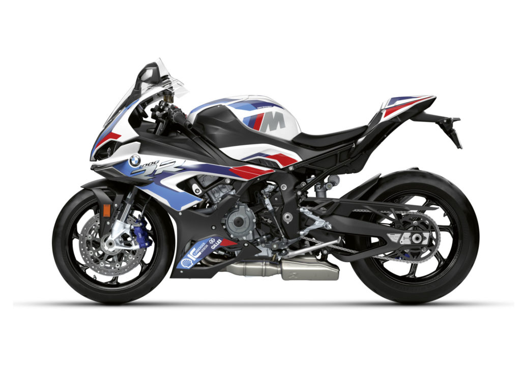 The left side of the M 1000 RR. Photo courtesy BMW Motorrad.