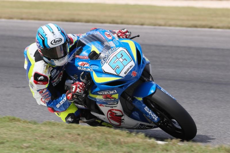Valentin Debise (53), as seen at the 2018 MotoAmerica Supersport season finale at Barber Motorsports Park. Photo by Brian J. Nelson.
