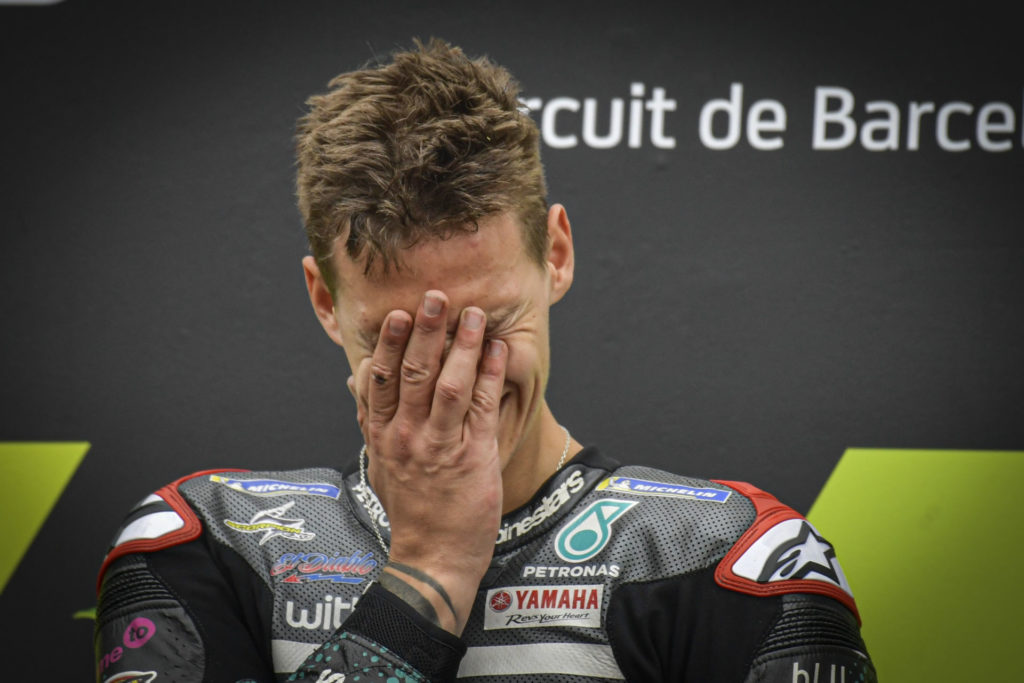 Fabio Quartararo on the podium. Photo courtesy Dorna.