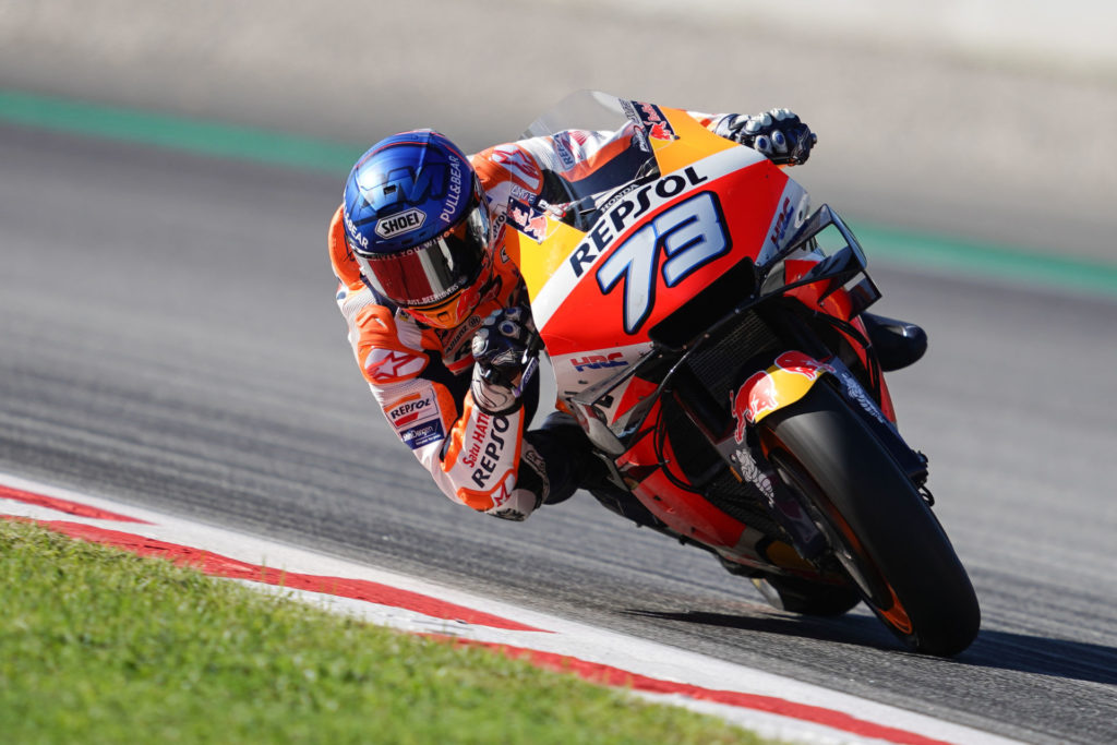 Alex Marquez (73). Photo courtesy Repsol Honda.