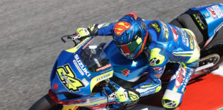 Toni Elias (24) earned three podium finishes in his farewell performance on his Suzuki GSX-R1000. Photo courtesy Suzuki Motor of America, Inc.