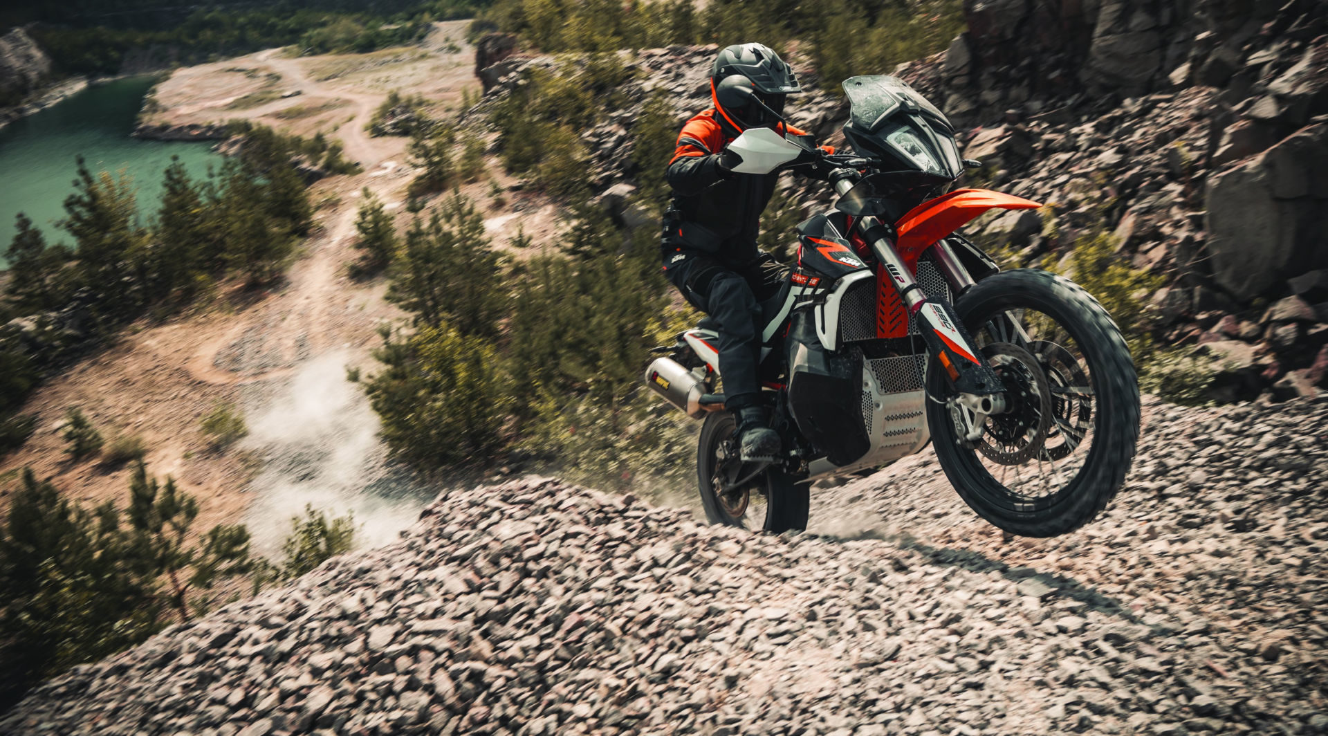 A 2021 KTM 890 Adventure R in action. Photo by Sebas Romero, courtesy KTM.