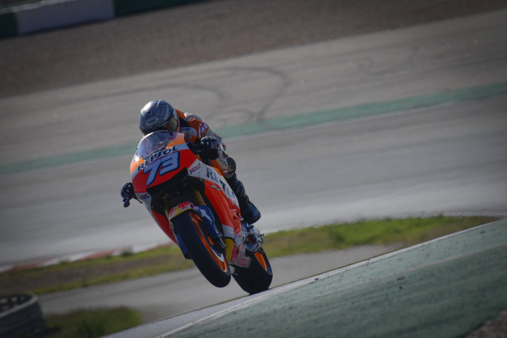 Alex Marquez (73) rode a Honda RC213V-S in Repsol Honda colors at the test at Portimao. Photo courtesy Dorna.