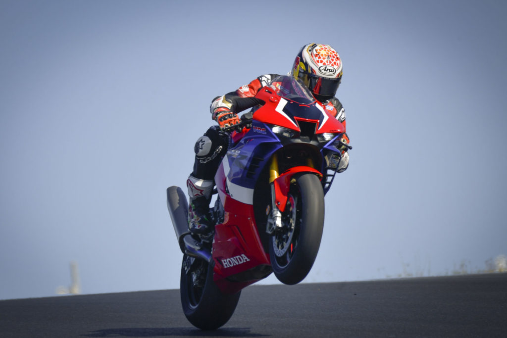 Takaaki Nakagami rode a Honda CBR1000RR-R Fireblade SP at the test at Portimao. Photo courtesy Dorna.