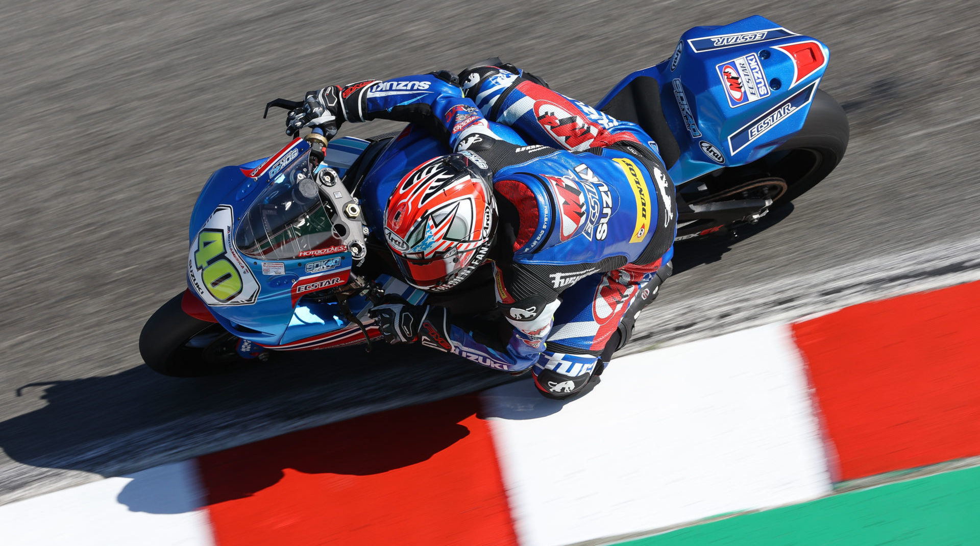 Sean Dylan Kelley (40) took a dominating double win on his GSX-R600 at Laguna Seca. Photo by Brian J. Nelson, courtesy Suzuki Motor of America, Inc.