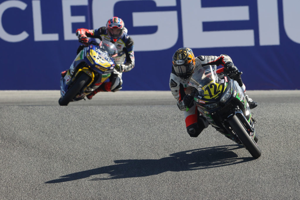 Ben Gloddy (72) and Daniel Kinard (33) in the Corkscrew at Laguna Seca. Photo by Brian J. Nelson, courtesy Quarterly Racing On Track Development.