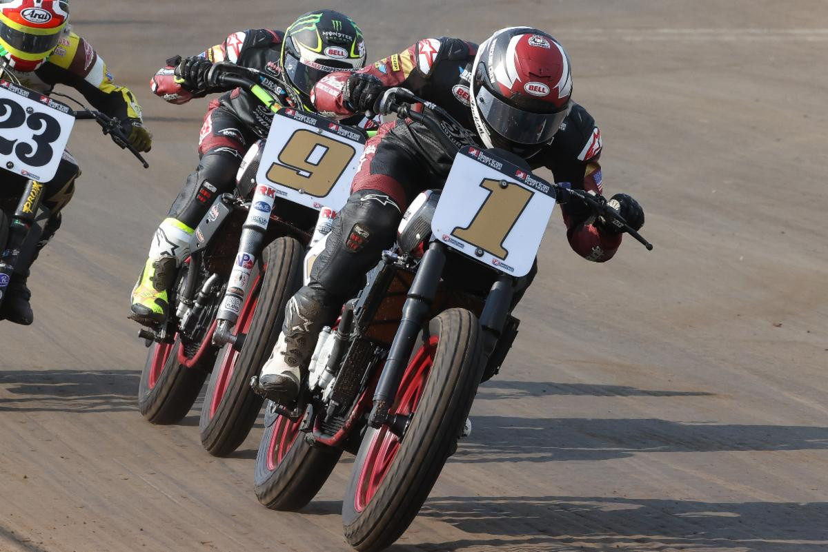 Teammates Briar Bauman (1) and Jared Mees (9) are fighting for the 2020 AFT SuperTwins Championship. Photo courtesy AFT.