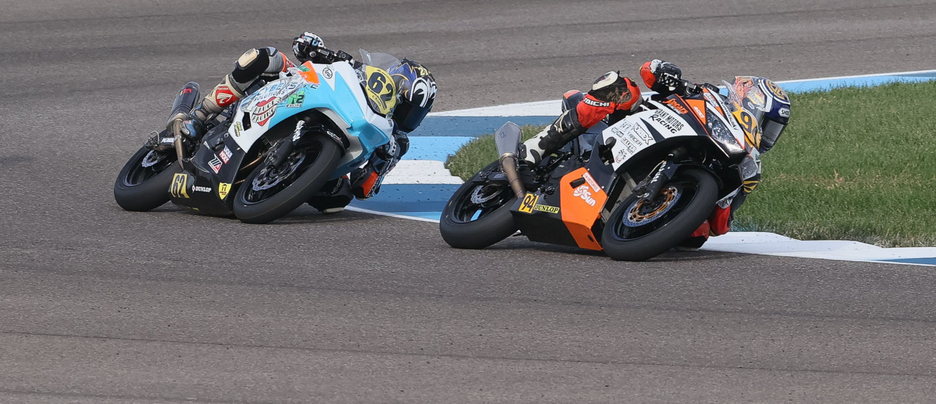 Liam Grant (94) leading Joseph LiMandri, Jr. (62) at Indianapolis Motor Speedway. Photo by Brian J. Nelson.