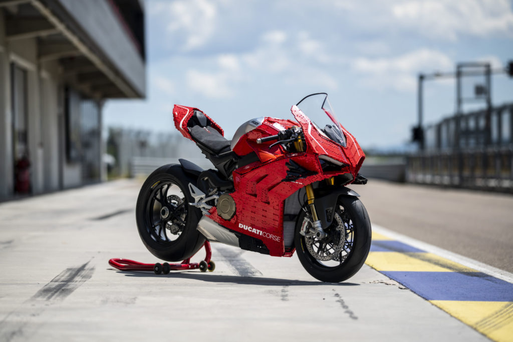 A Ducati Panigale V4 R made with Lego bricks. Photo courtesy Ducati.