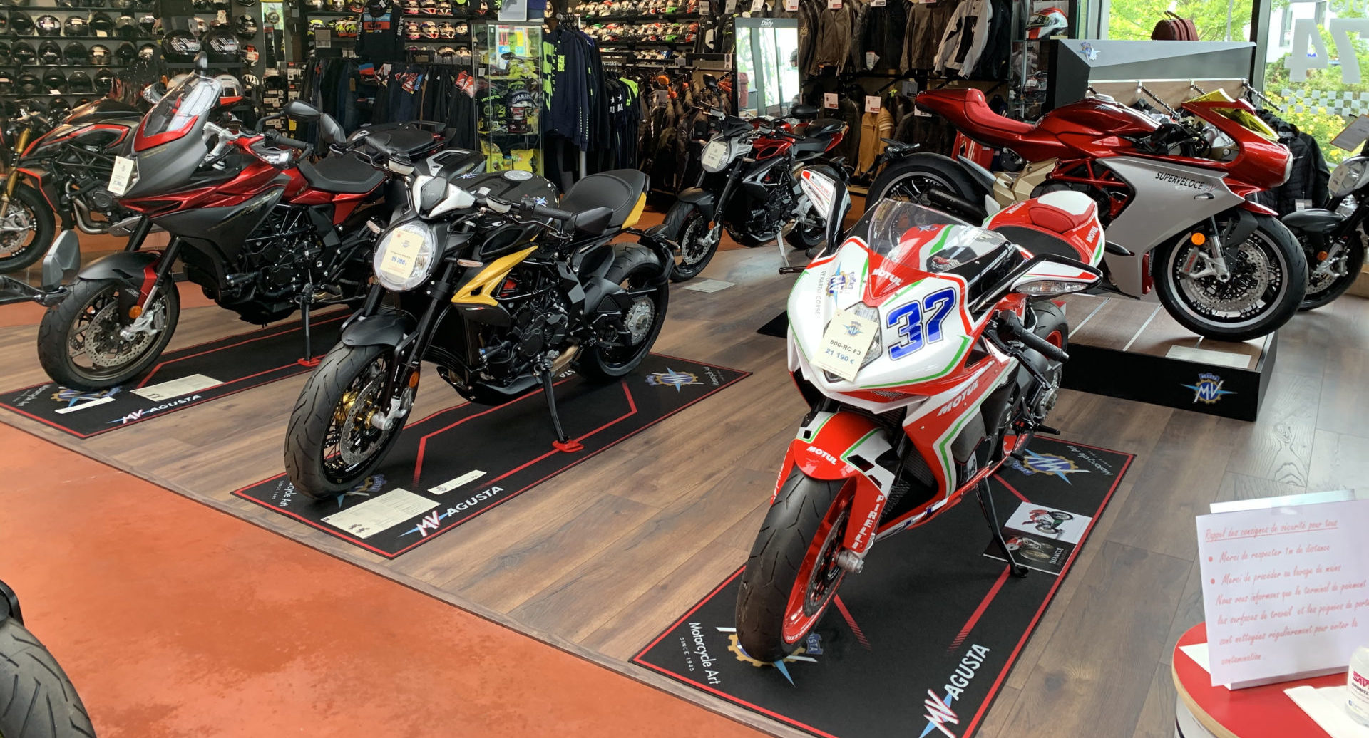 An MV Agusta dealership in France. Photo courtesy MV Agusta.