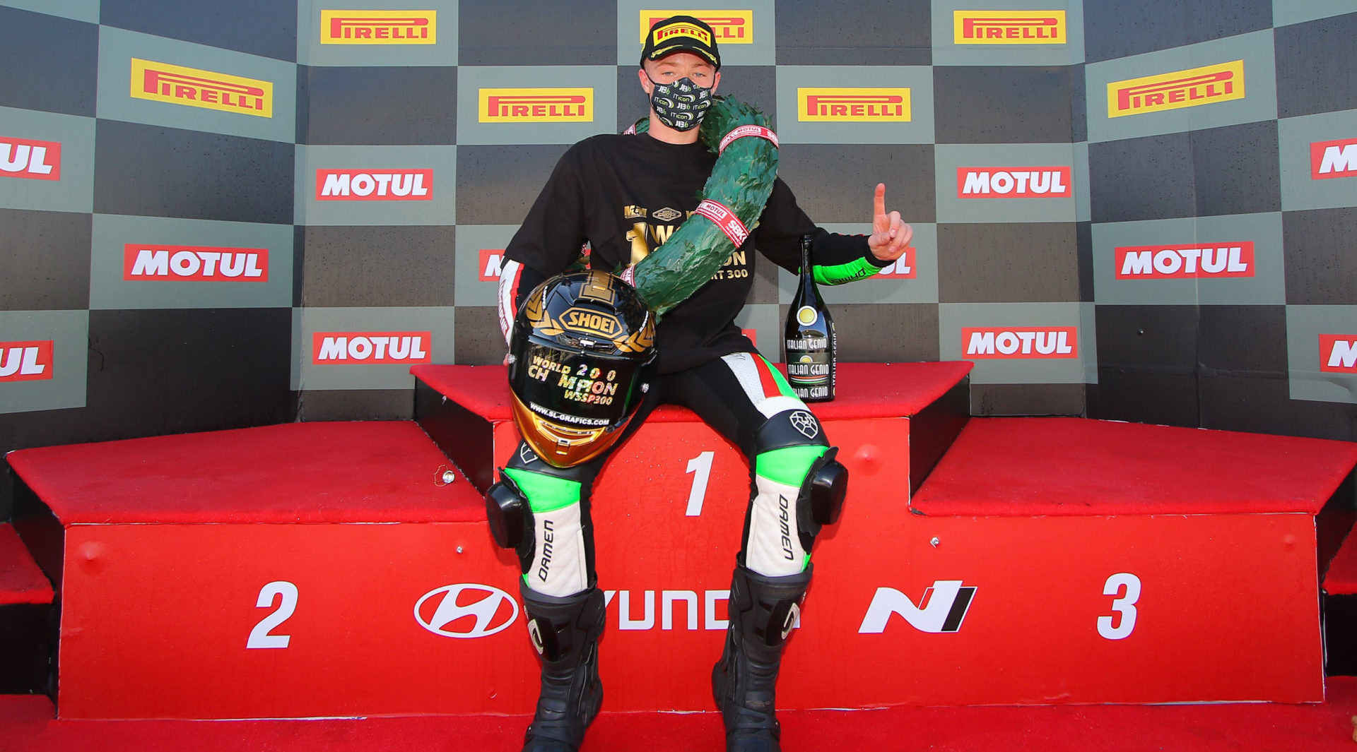 Jeffrey Buis, the 2020 FIM Supersport 300 World Champion. Photo courtesy Dorna.