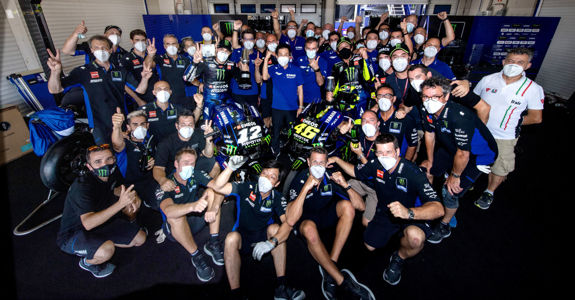 The Monster Energy Yamaha MotoGP team at Jerez. Photo courtesy of Monster Energy Yamaha.