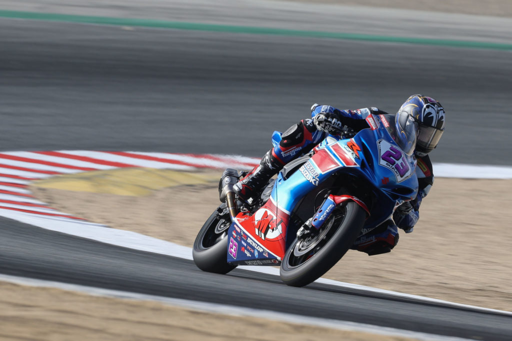 Lucas Silva (23) used his season-long consistency to earn fifth place in the Supersport Championship. Photo by Brian J. Nelson, courtesy Suzuki Motor of America, Inc.