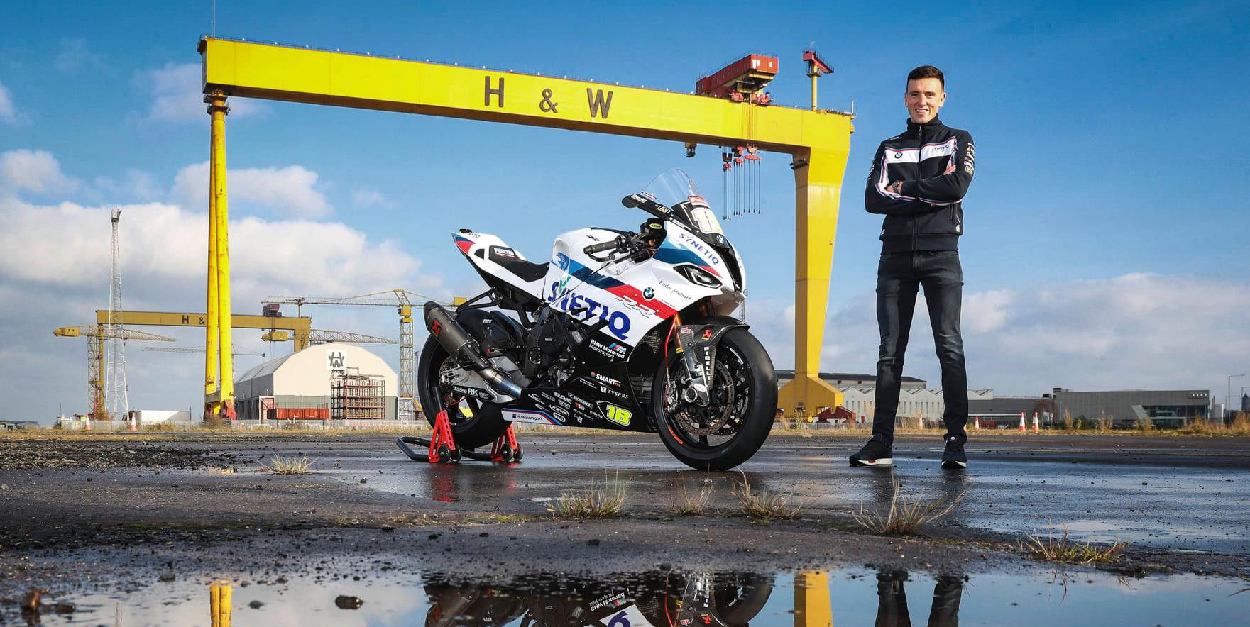 Andrew Irwin with a SYNETIQ BMW S1000RR. Photo courtesy SYNETIQ BMW.