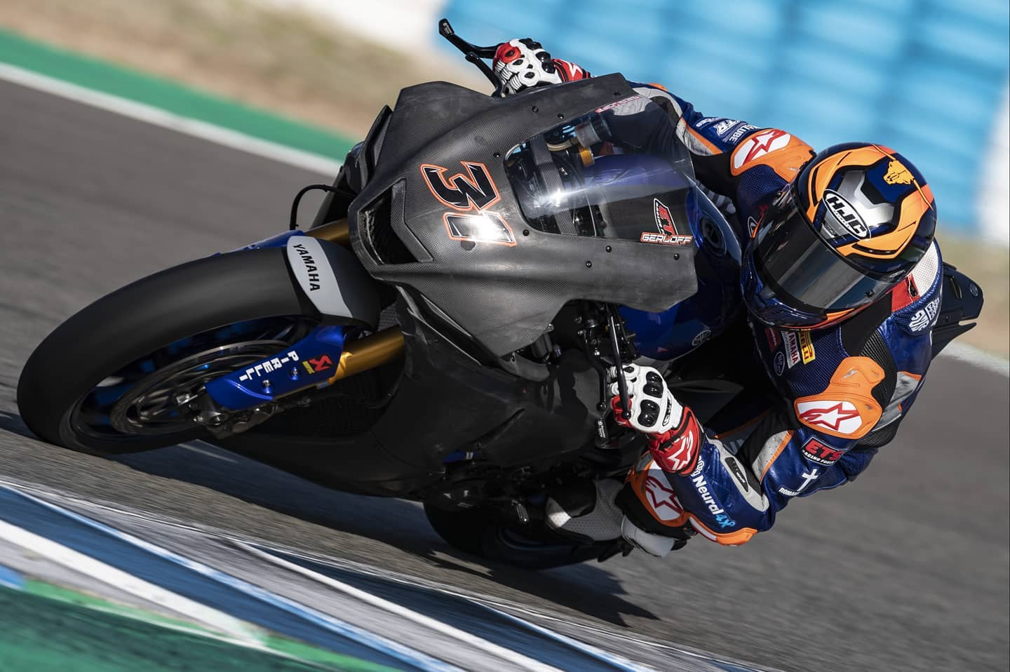 Garrett Gerloff (31) testing his new 2020-model Yamaha YZF-R1 Superbike Tuesday at Jerez. Photo courtesy GRT Yamaha WorldSBK Junior Team.