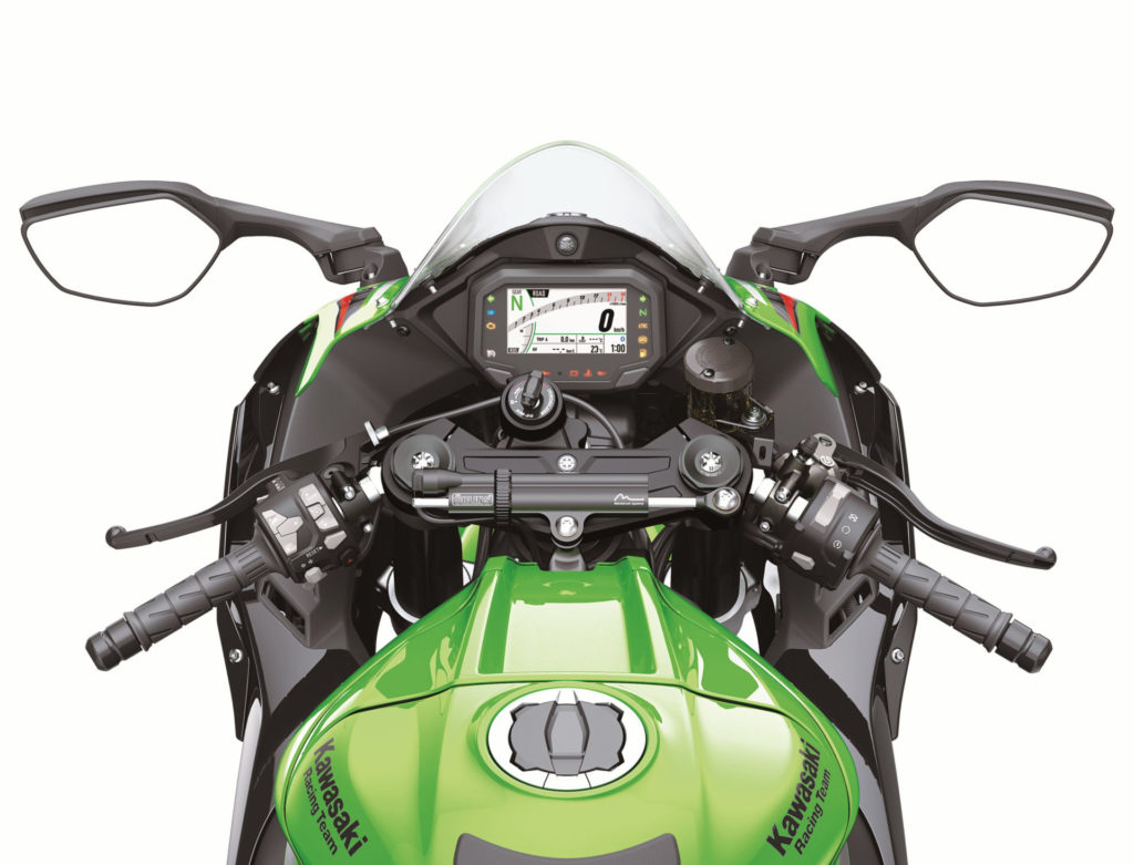 The cockpit of a 2021-model Kawasaki ZX-10R. Photo courtesy Kawasaki Motors Corp., U.S.A.