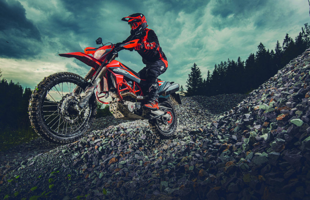 A 2021-model KTM 690 Enduro R in action. Photo courtesy KTM.