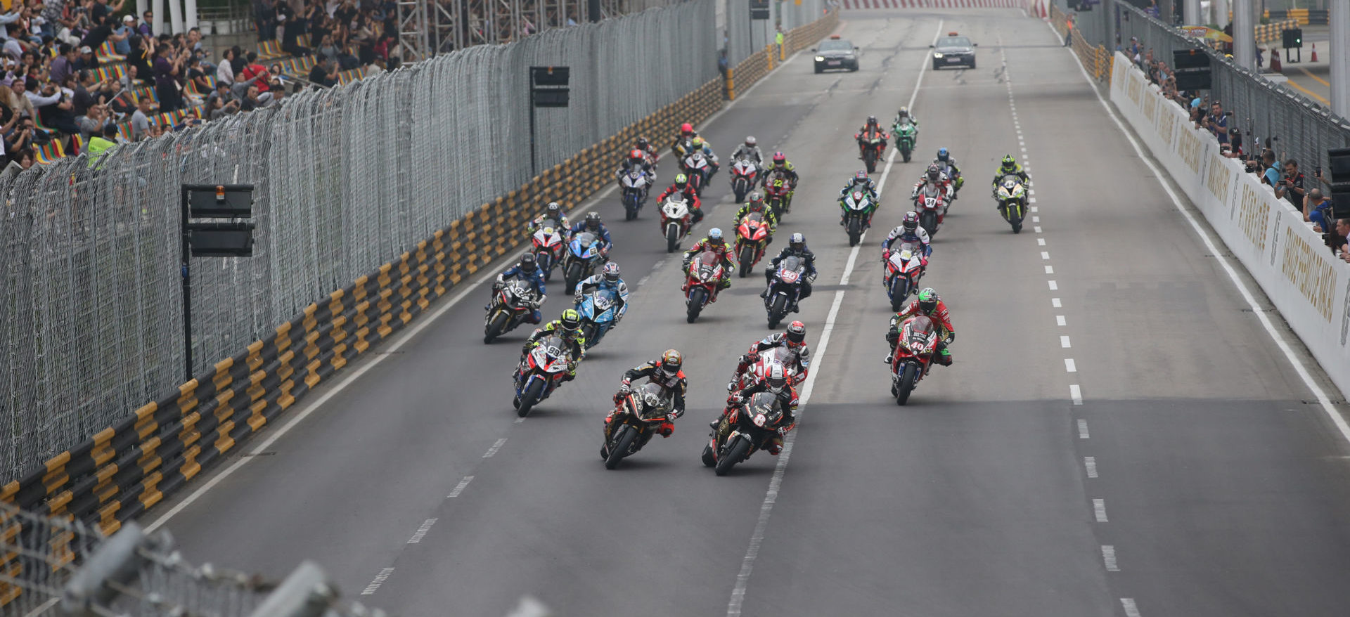 The start of the Macau Motorcycle Grand Prix in 2018. Photo courtesy Macau Grand Prix Committee.