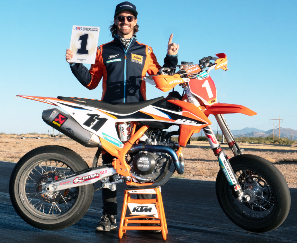 Chris Fillmore, the 2020 AMA Supermoto Open Pro Champion. Photo by Karen Ott, courtesy KTM.