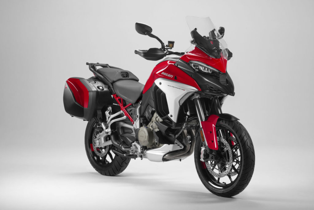 A 2021 Ducati Multistrada V4 S with side cases. Photo courtesy Ducati.