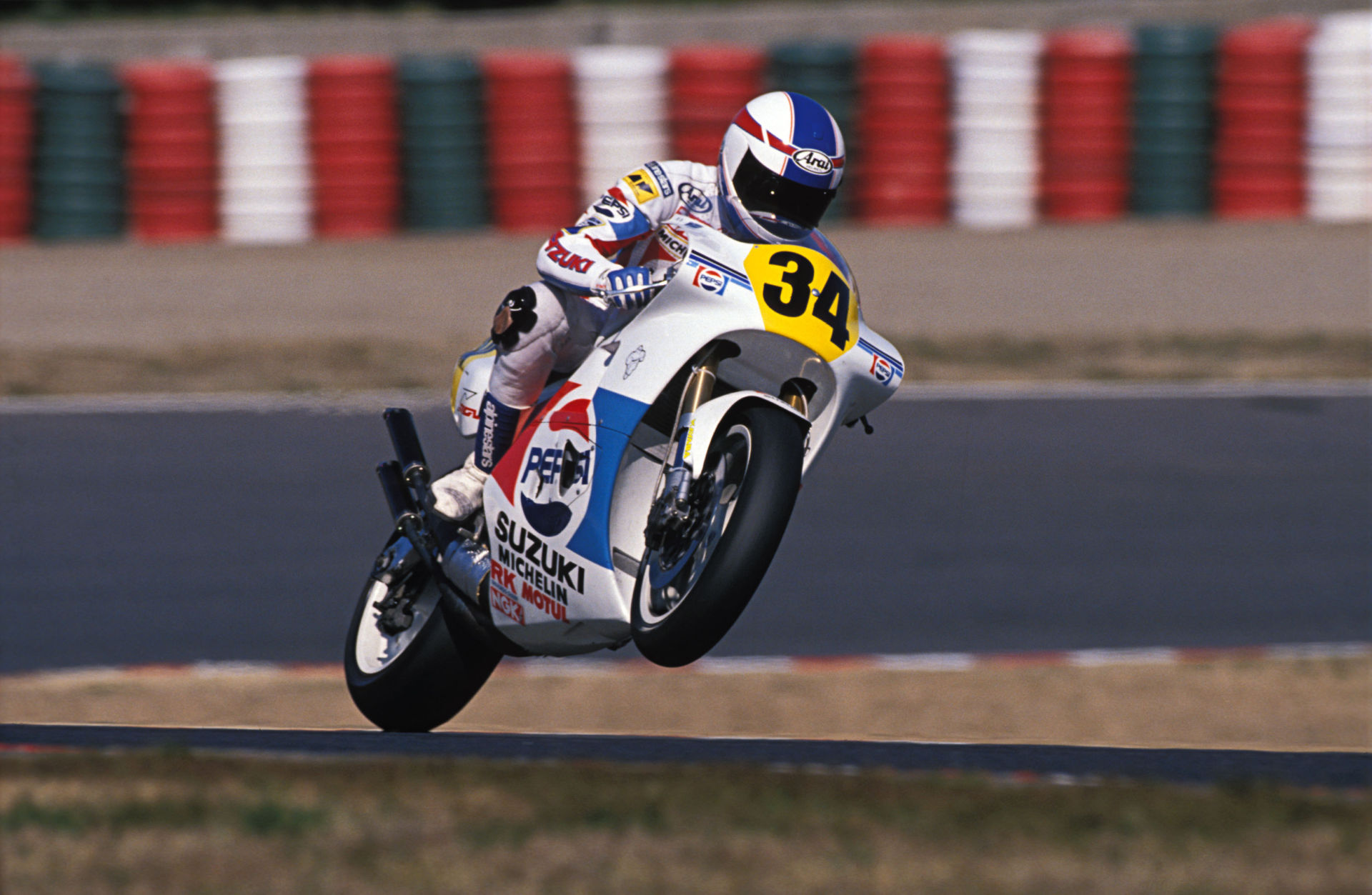 Kevin Schwantz (34). Photo courtesy Team Suzuki Press Office.