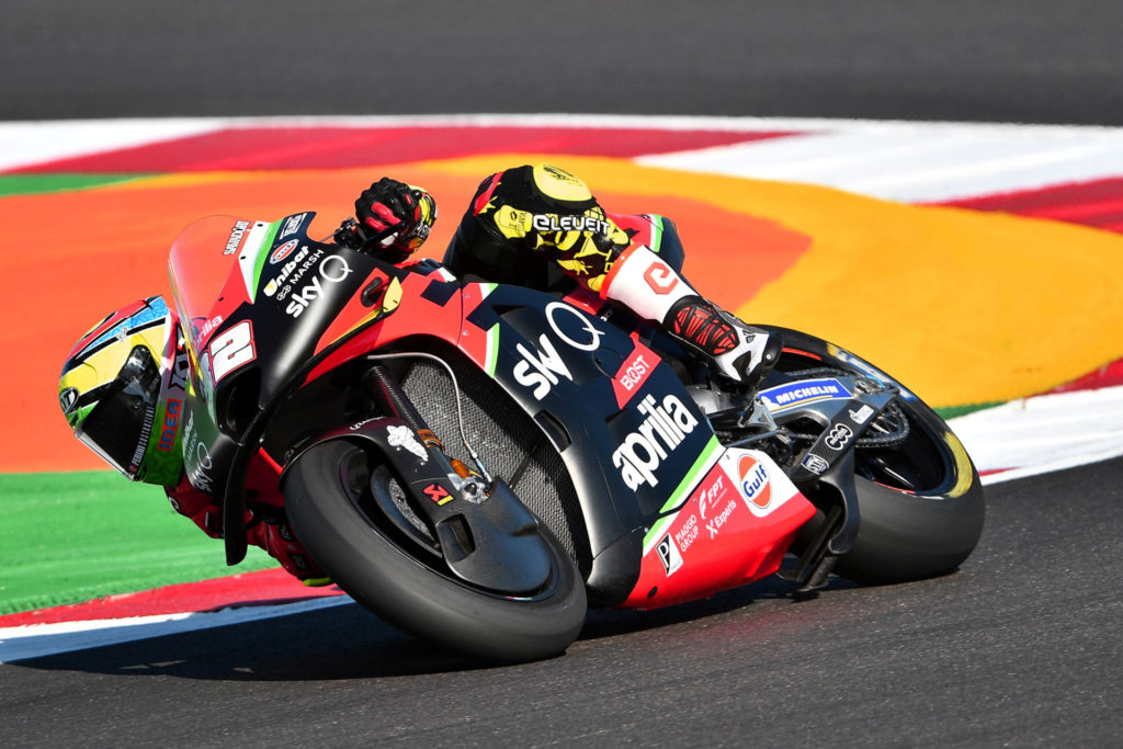 Lorenzo Savadori (32). Photo courtesy Aprilia Gresini Racing.