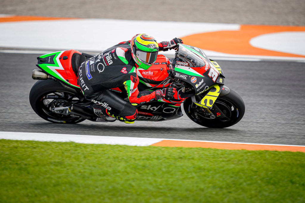 Lorenzo Savadori (32). Photo courtesy Aprilia Gresini Racing.