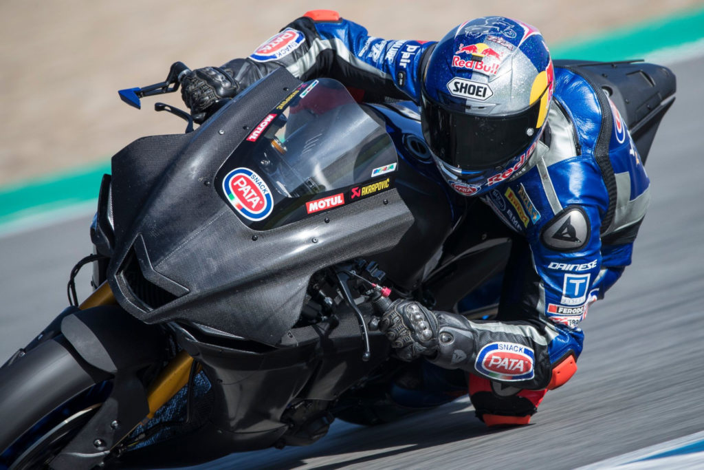 Toprak Razgatlioglu in action at Jerez. Photo courtesy Yamaha.