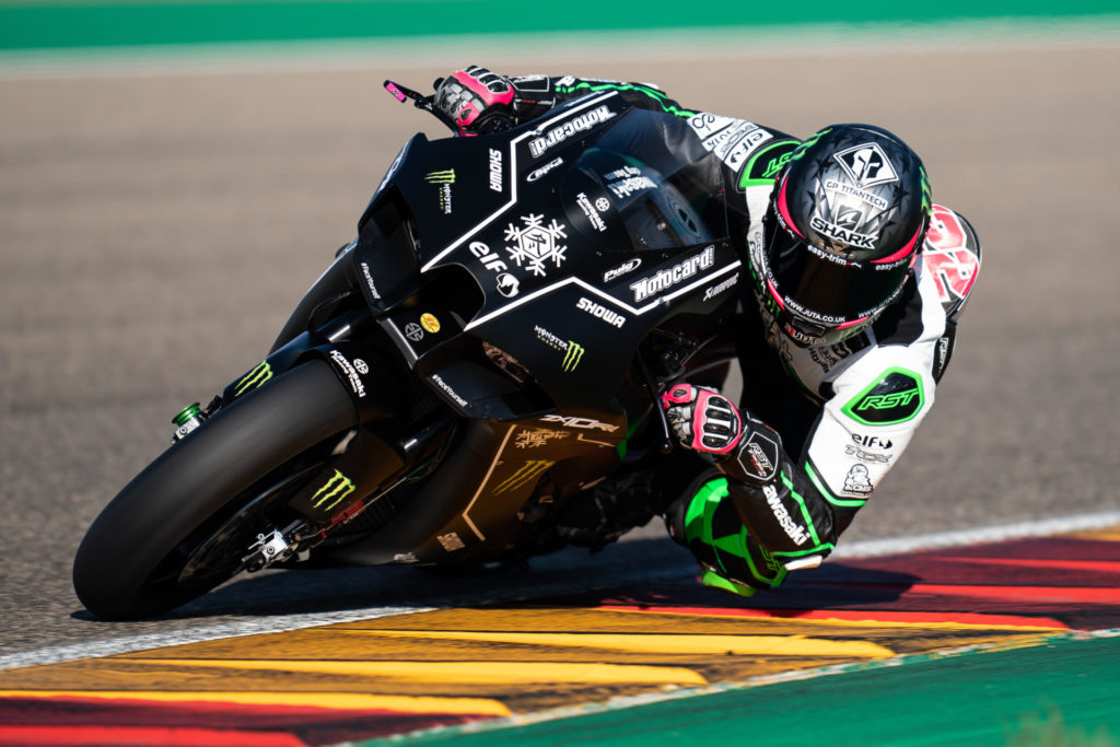 Alex Lowes testing his new Kawasaki Ninja ZX-10RR at Motorland Aragon. Photo courtesy Kawasaki.