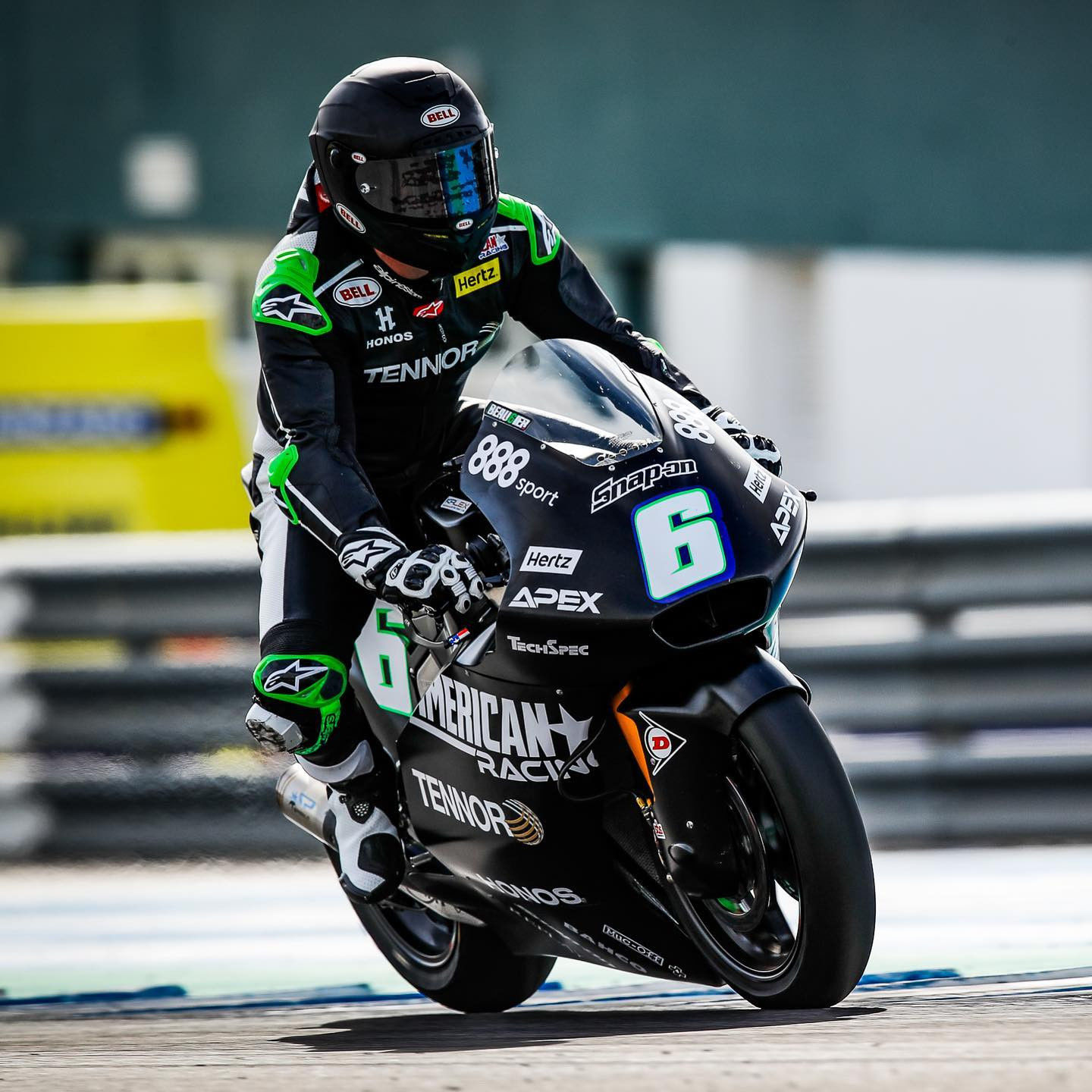 Cameron Beaubier (6) in action on his new Kalex Moto2 racebike at Jerez. Photo courtesy American Racing Team.