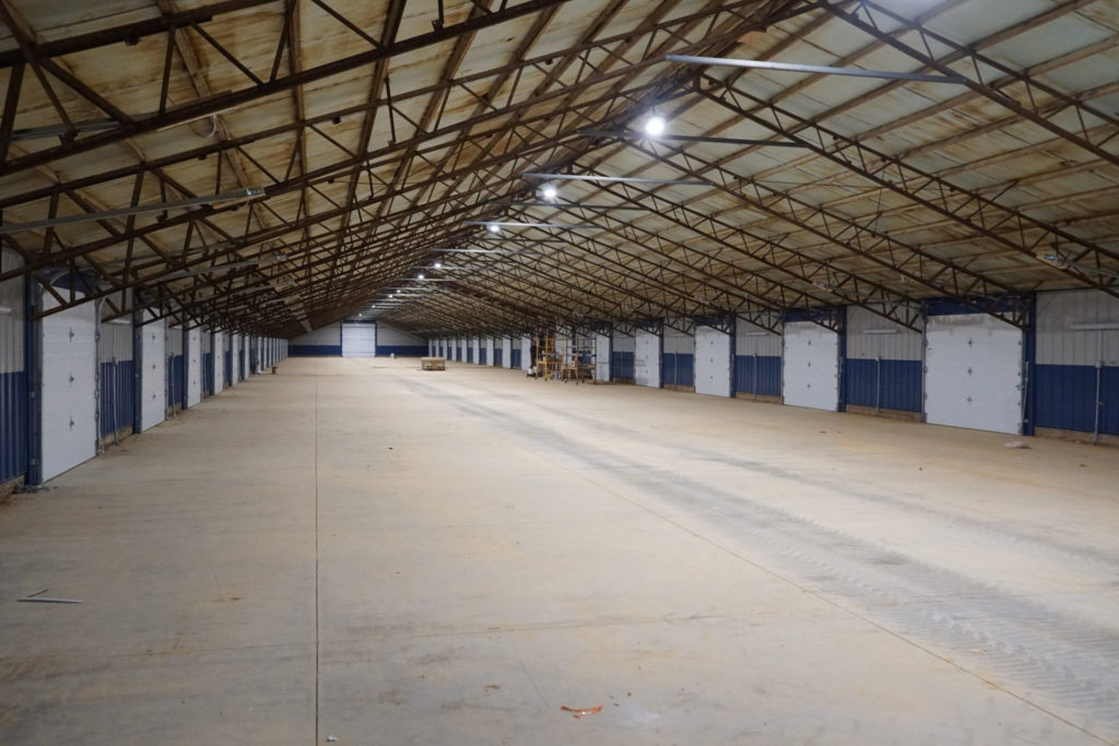 The 58-bay garage at Ozarks International Raceway. Photo courtesy Ozarks International Raceway.