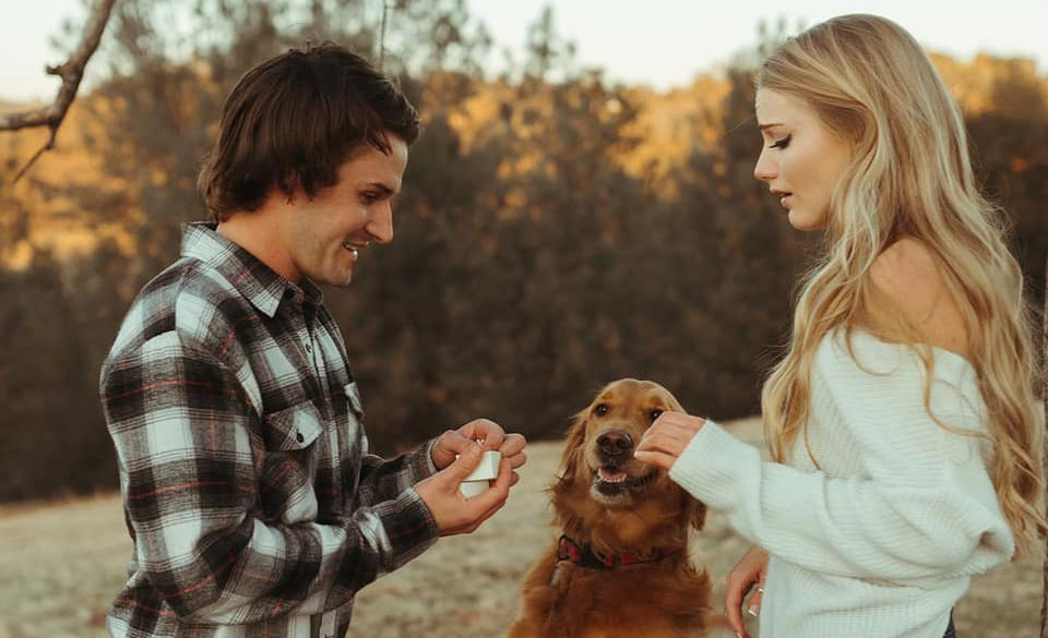 Cameron Beaubier popping the question to girlfriend Shelby Smith. Photo courtesy Cameron Beaubier.