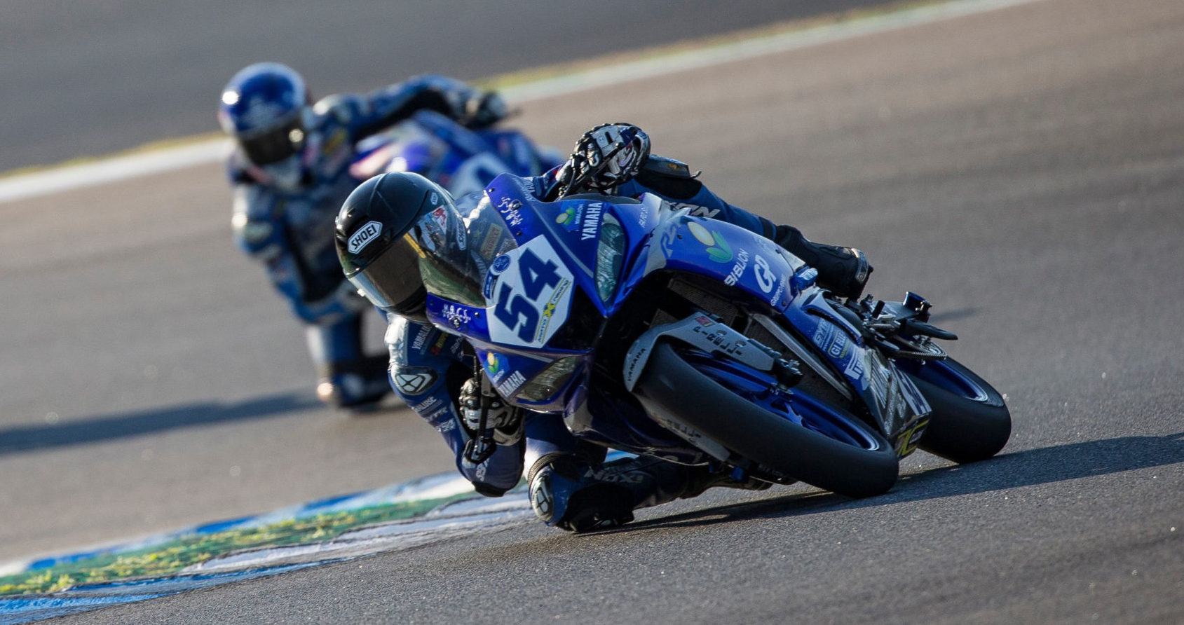 Yamaha bLU cRU rider Bahattin Sofuoglu (54) in action. Photo courtesy Yamaha Motor Europe.