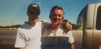 Charles Brothers (right) with two-time Superbike World Champion and former CMRA racer Colin Edwards (left), circa 2000. Photo courtesy Aimee (Brothers) Bemisderfer.