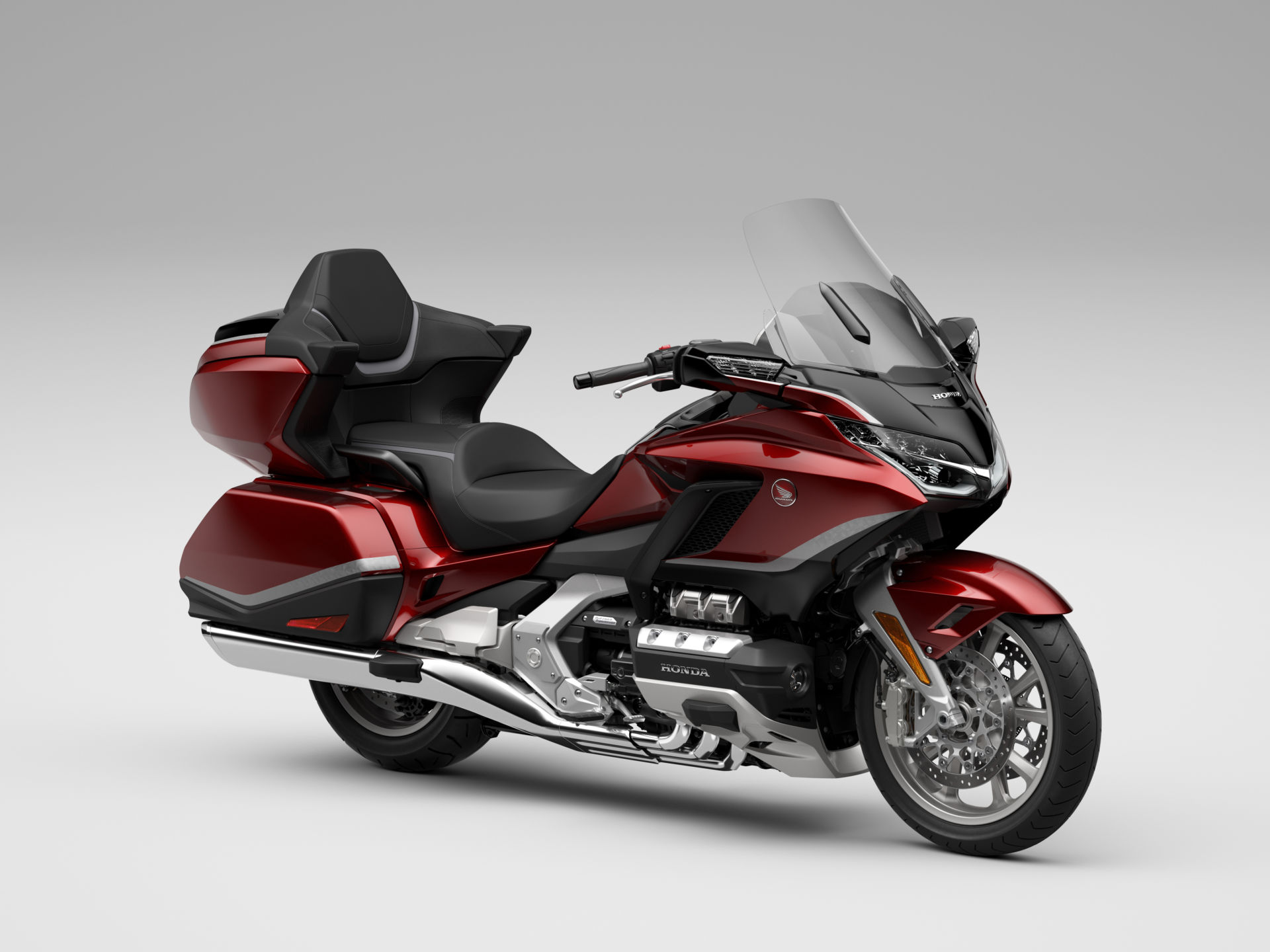 A 2021 Honda Gold Wing Tour Airbag DCT in Candy Ardent Red. Photo courtesy American Honda.
