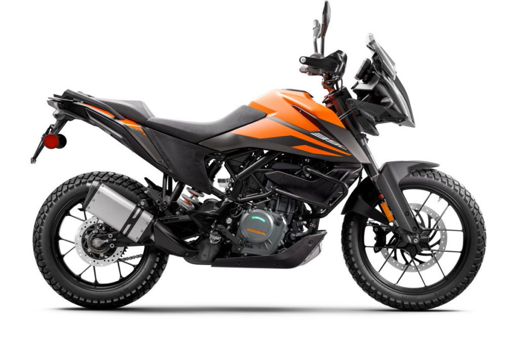 A 2021-model KTM 390 Adventure. Photo courtesy KTM.