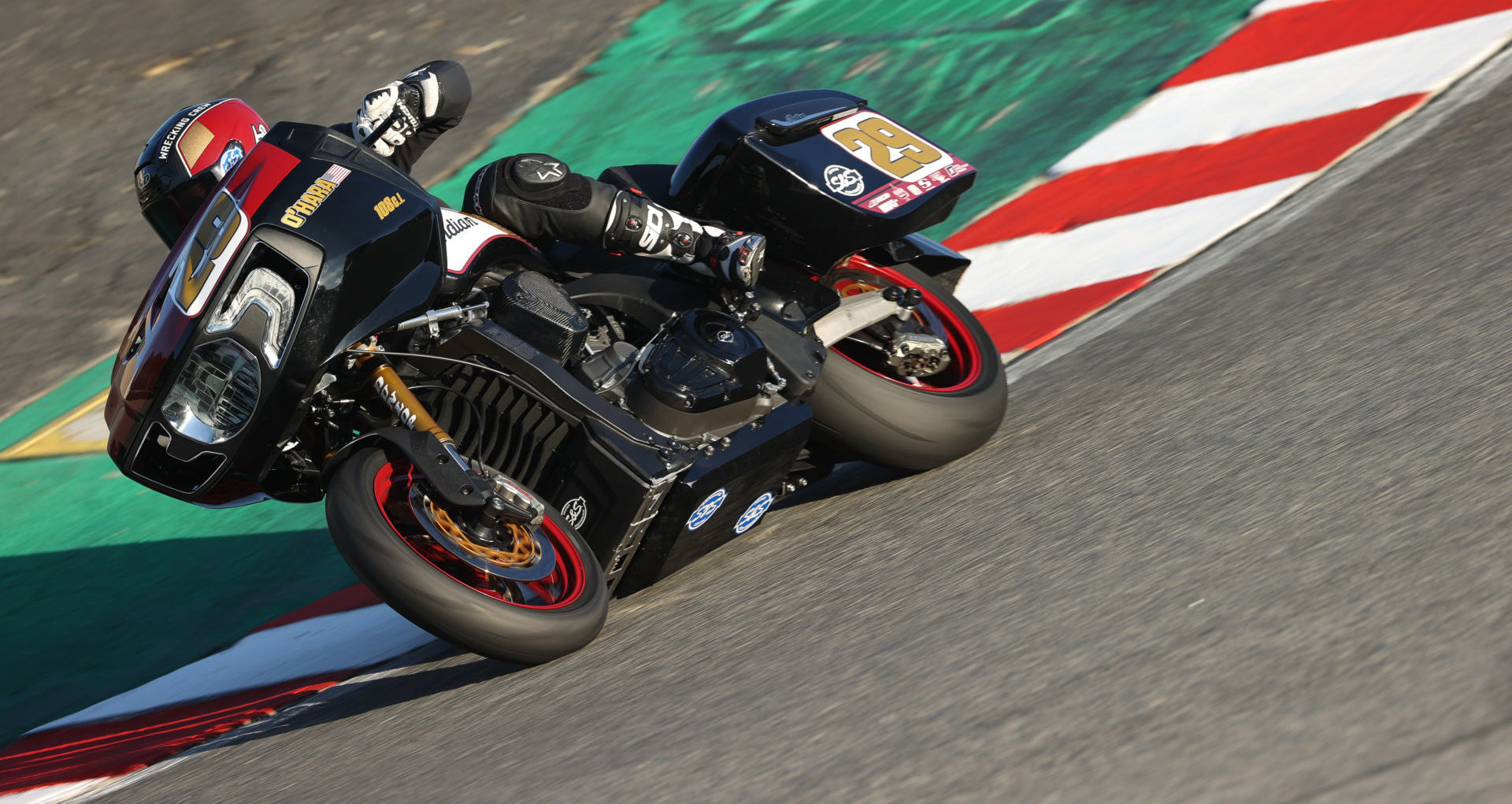 Tyler O’Hara (29) on his Indian at Laguna Seca. Photo by Brian J. Nelson.