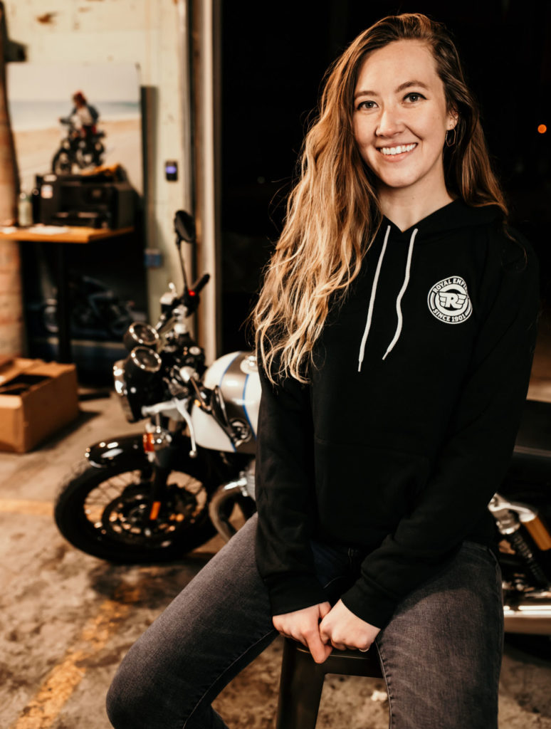 Royal Enfield Build Train Race road race participant Kayla Theisler. Photo courtesy Royal Enfield North America.