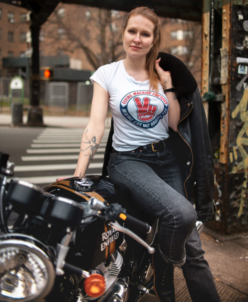 Royal Enfield Build Train Race road race participant Scarlett Grosslanghorst. Photo courtesy Royal Enfield North America.