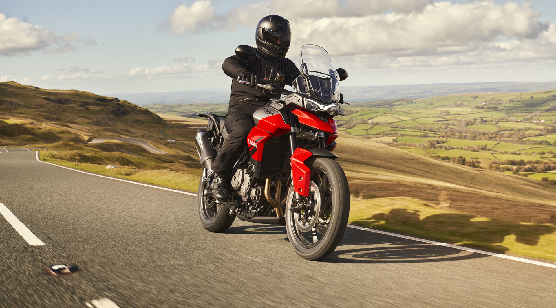 A Triumph Tiger 850 Sport at speed. Photo courtesy Triumph.