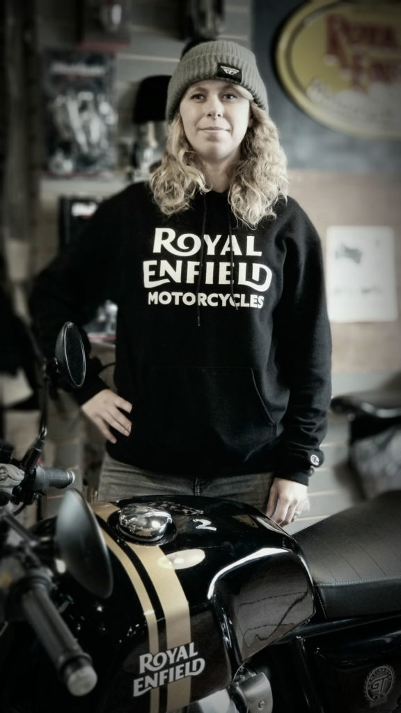 Royal Enfield Build Train Race road race participant Trisha Dahl. Photo courtesy Royal Enfield North America.