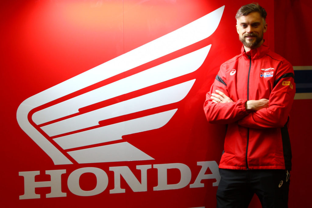 New HRC Honda World Superbike Team Manager Leon Camier. Photo courtesy Dorna WorldSBK Press Office.