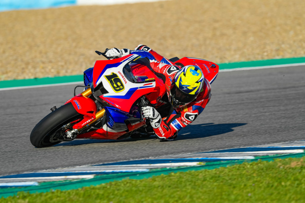 Alvaro Bautista (19) in action at Jerez. Photo courtesy Team HRC.