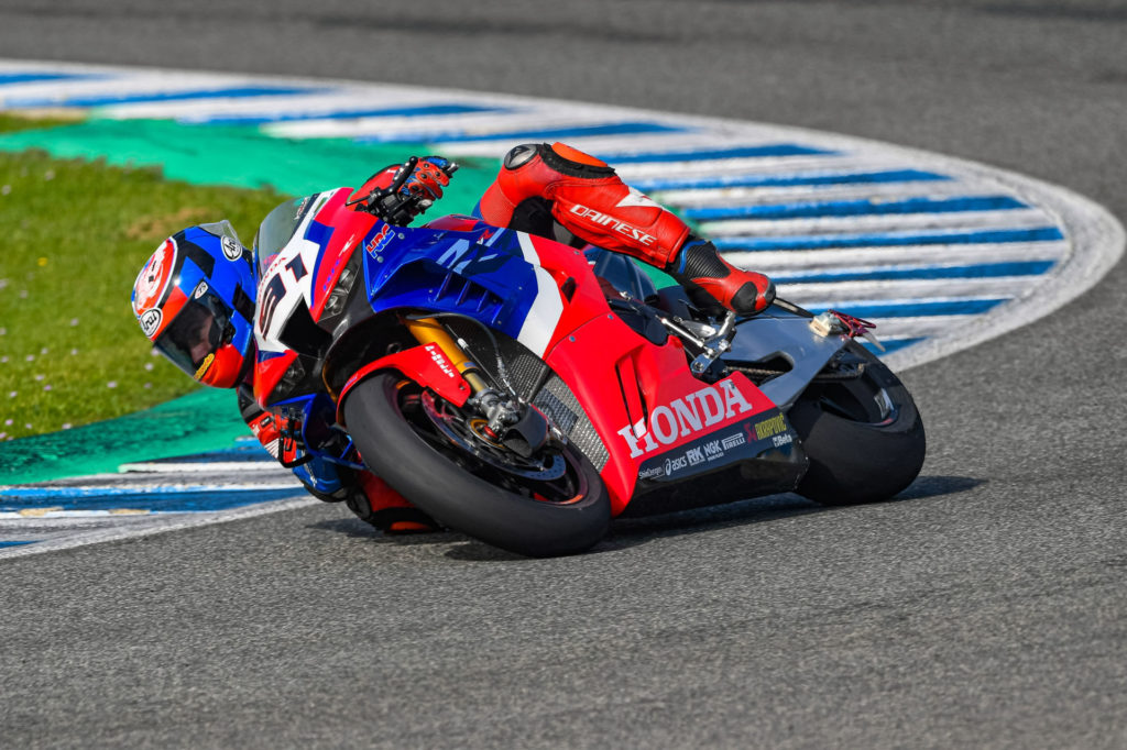 Leon Haslam (91) in action at Jerez. Photo courtesy Team HRC.