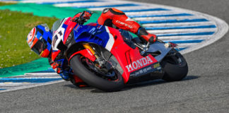 Leon Haslam (91) in action at Jerez. Photo courtesy Team HRC.