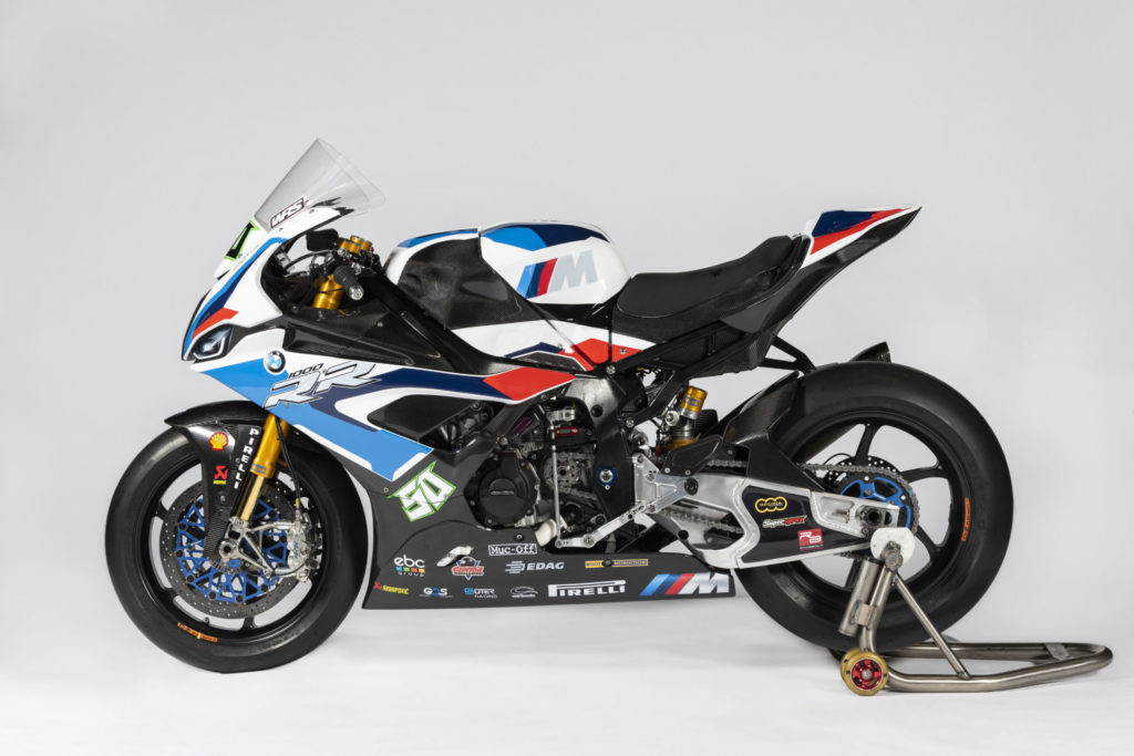 Eugene Laverty's 2020 BMW S1000RR factory World Superbike with a GBRacing engine case cover installed. Photo courtesy BMW Motorrad Motorsport.